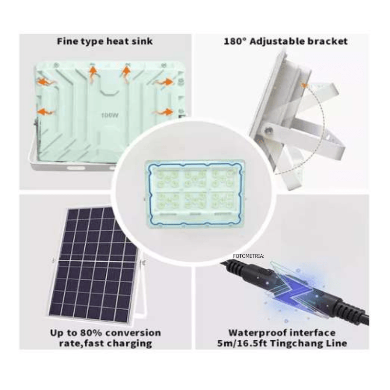 Reflector Solar 100W 900LM 6500k IP65 - Wattko